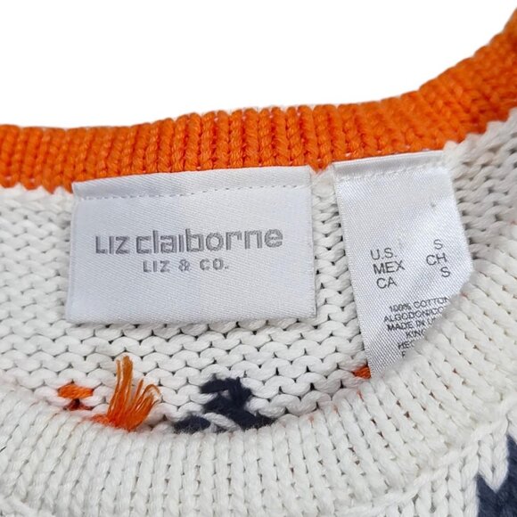 Black, Orange, and White Halloween Colored Fall Autumn Sweater Vest Size Small - Picture 5 of 6